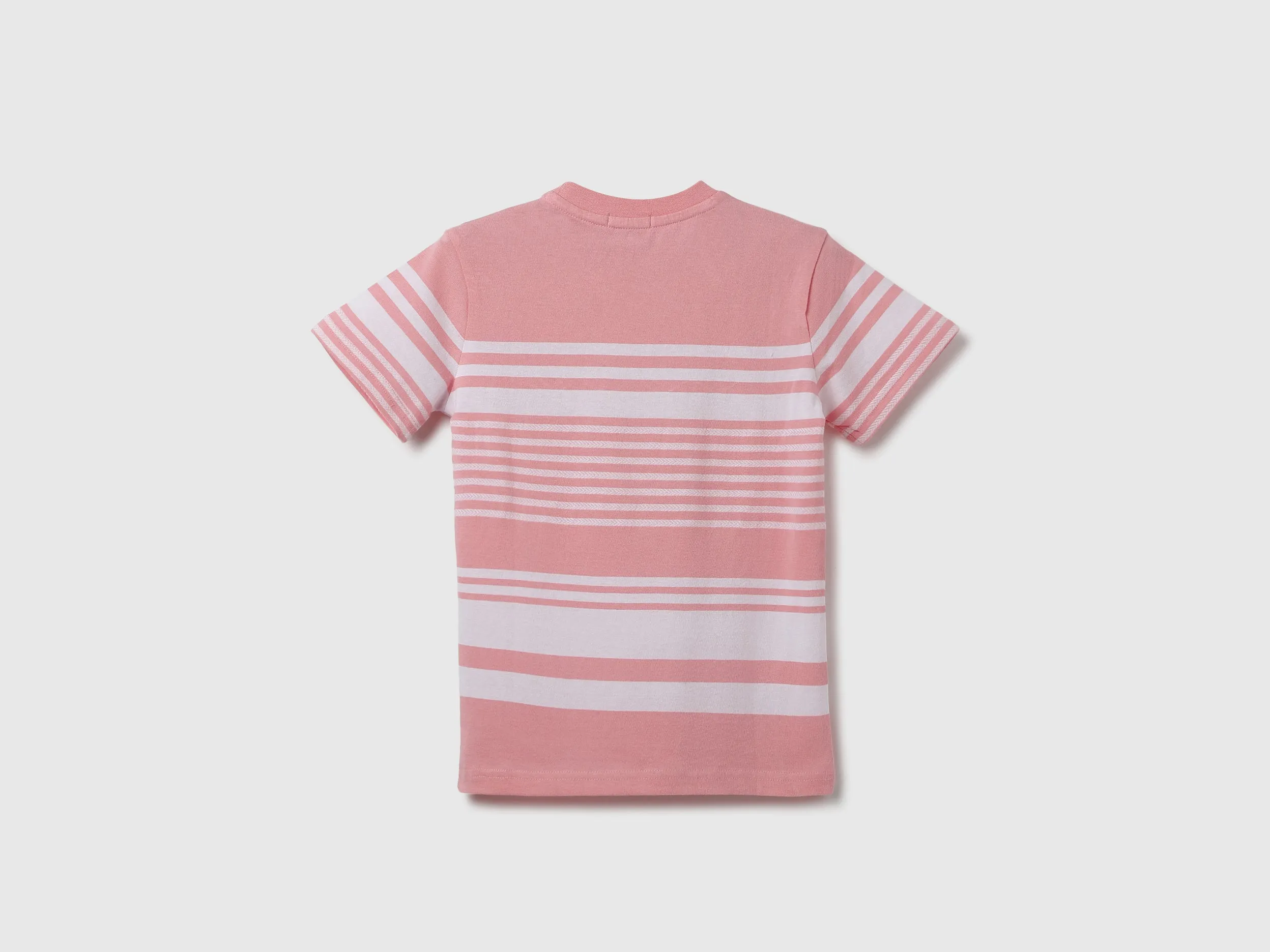 Regular Fit Round Neck Striped & Logo T-Shirt