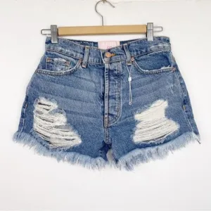 REVICE high waisted shorts Malibu cut off Distressed frayed hem 25