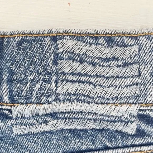 REVICE high waisted shorts Malibu cut off Distressed frayed hem 25