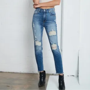 Revice Uptown Jeans Roatrip Wash Distressed Slim Leg High Rise Size 31 Women’s