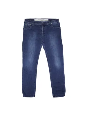 Richard J. Brown Dark Blue Cotton & Cashmere Denim Jeans