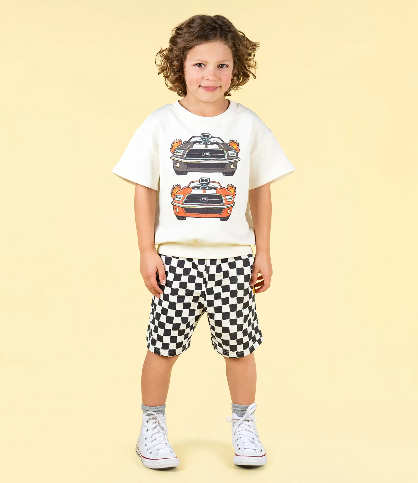 ROCK YOUR BABY BLACK CHECKER SHORTS