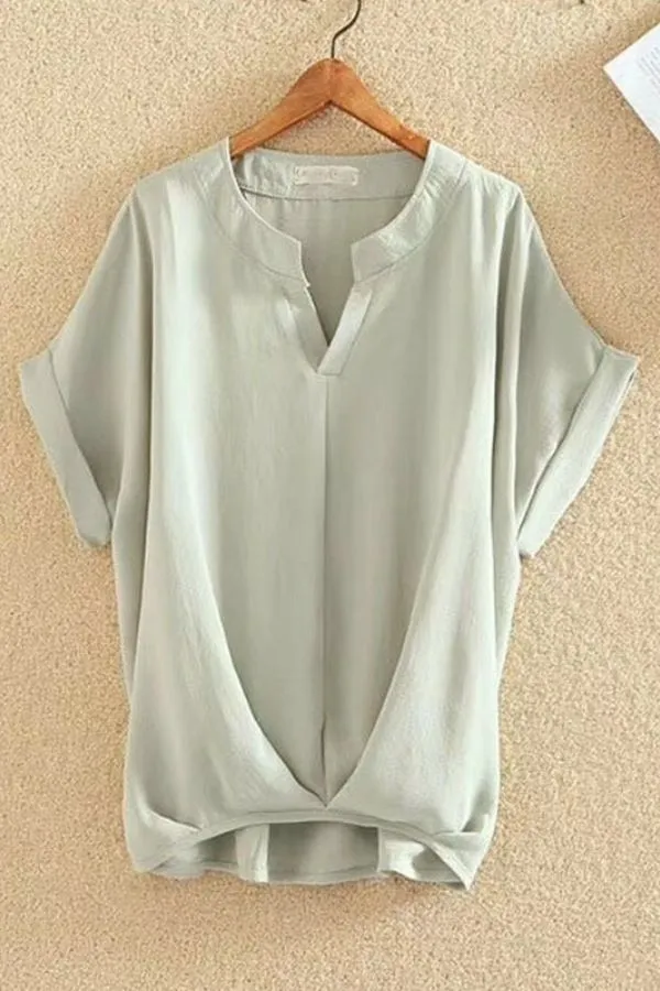 Rounk Neck Solid Color T-shirts
