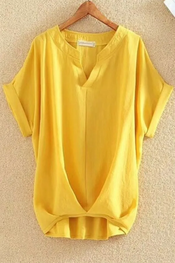 Rounk Neck Solid Color T-shirts