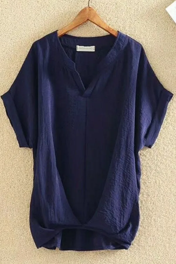 Rounk Neck Solid Color T-shirts