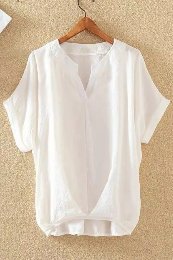 Rounk Neck Solid Color T-shirts