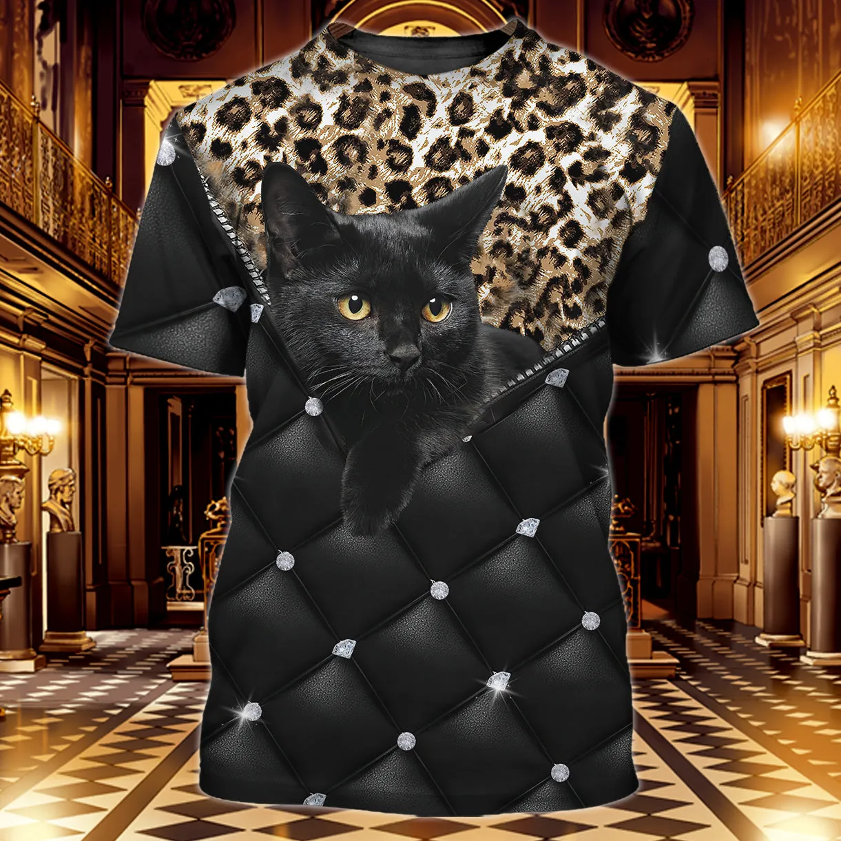 Royal Black Cat 3D Full Print Shirts