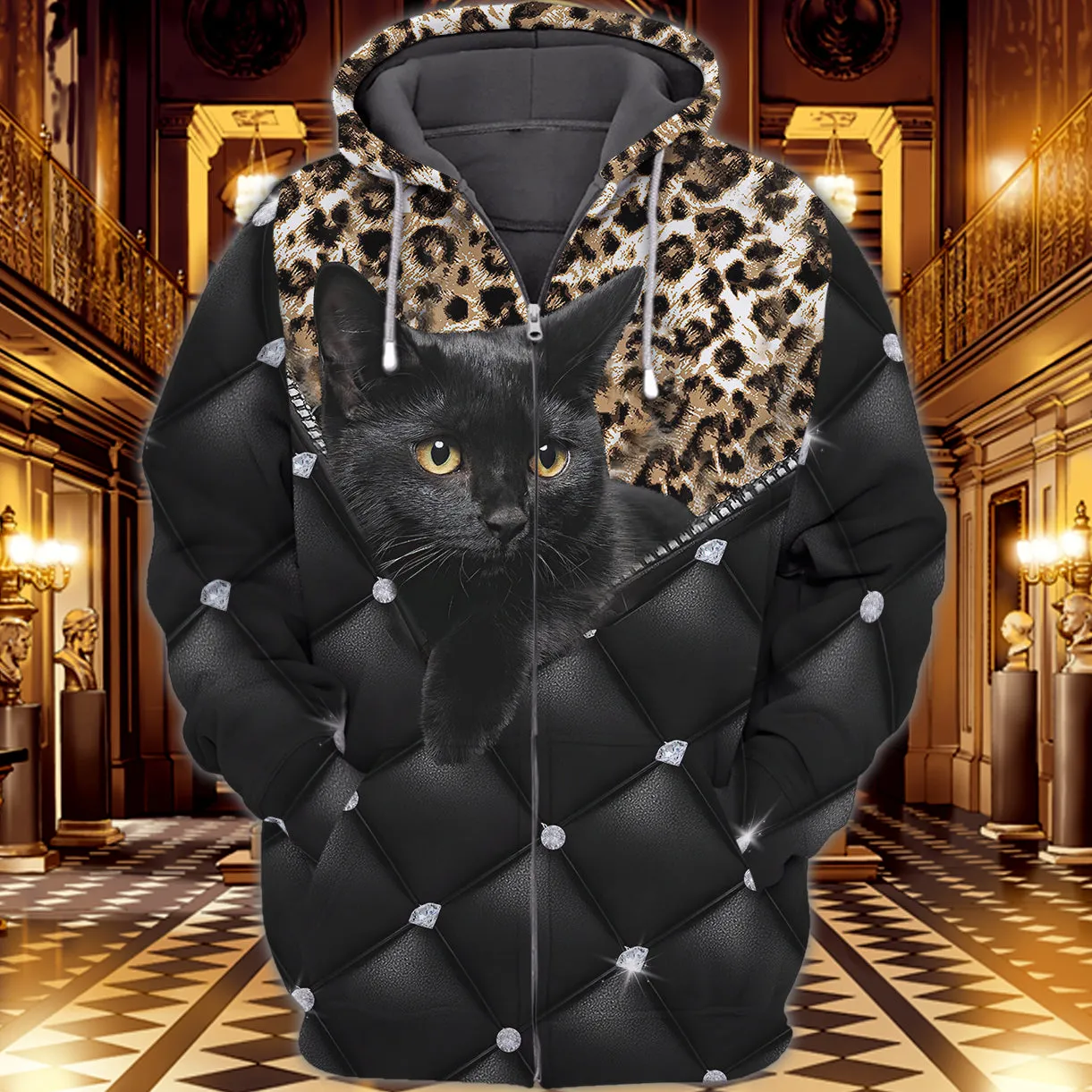 Royal Black Cat 3D Full Print Shirts