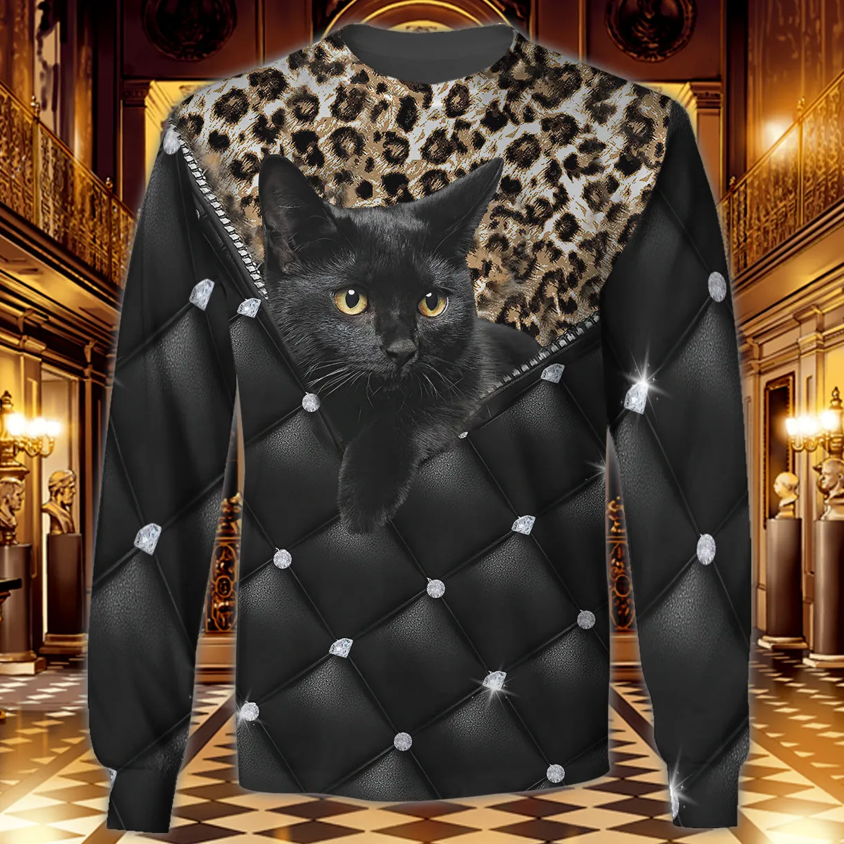 Royal Black Cat 3D Full Print Shirts