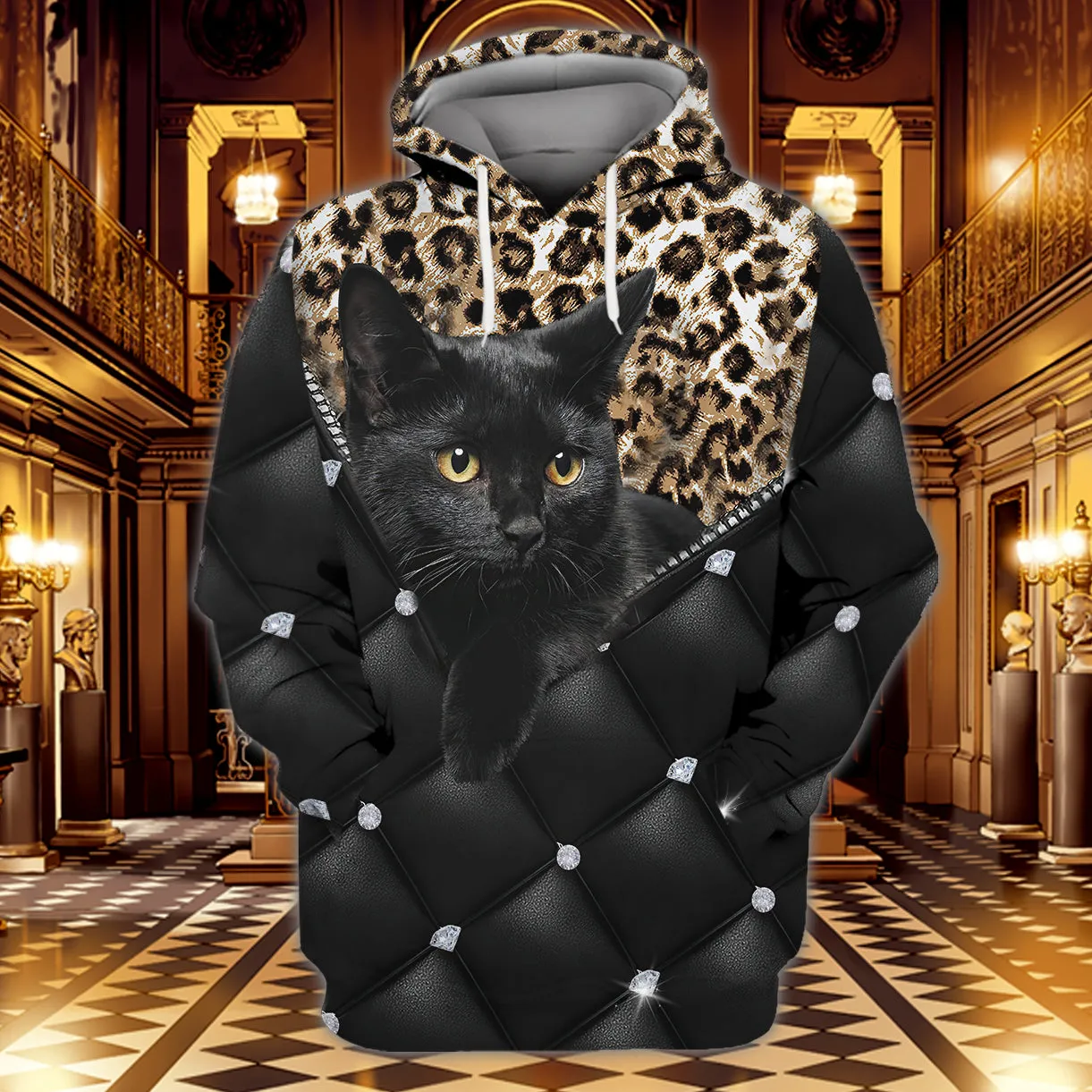 Royal Black Cat 3D Full Print Shirts