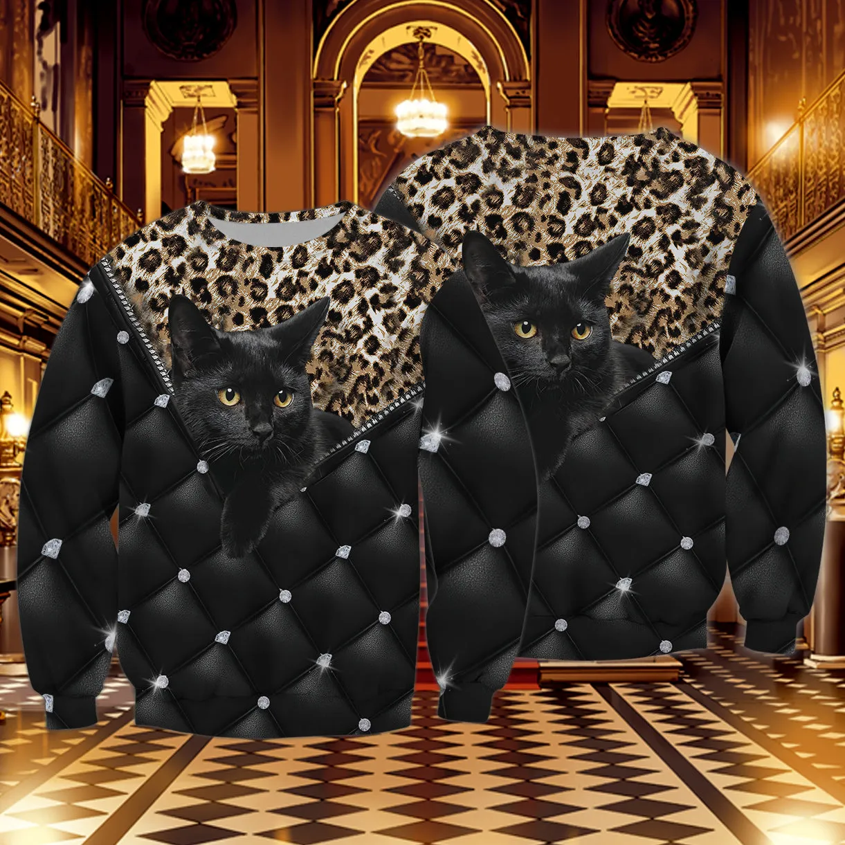 Royal Black Cat 3D Full Print Shirts