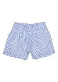 Scalloped Shorts Stripe