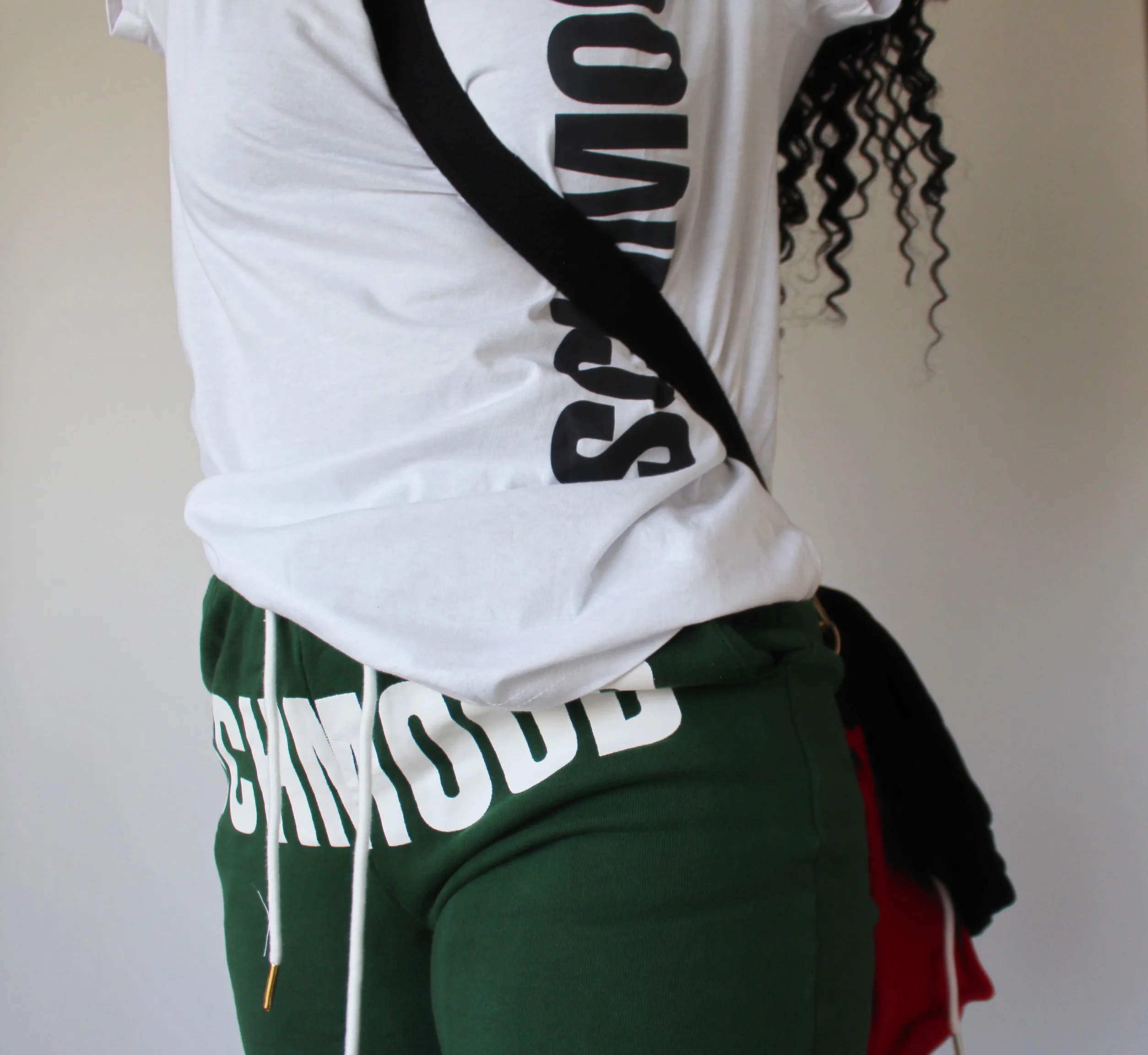 SCHMOOD Sweat Shorts - Forest Green/White