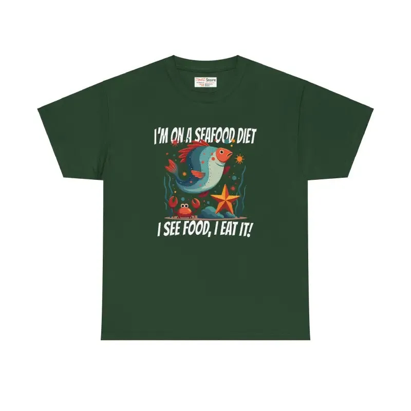 Sea Food Diet Fun Unisex Heavy Cotton Tee