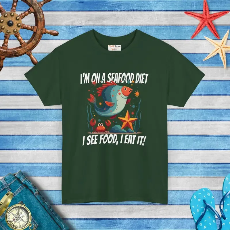Sea Food Diet Fun Unisex Heavy Cotton Tee