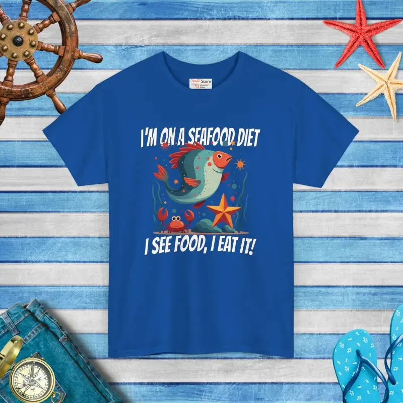 Sea Food Diet Fun Unisex Heavy Cotton Tee