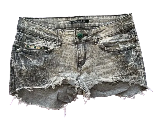 Seductions FD Grey Frayed Denim Shorts