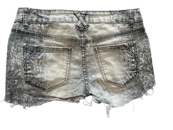 Seductions FD Grey Frayed Denim Shorts