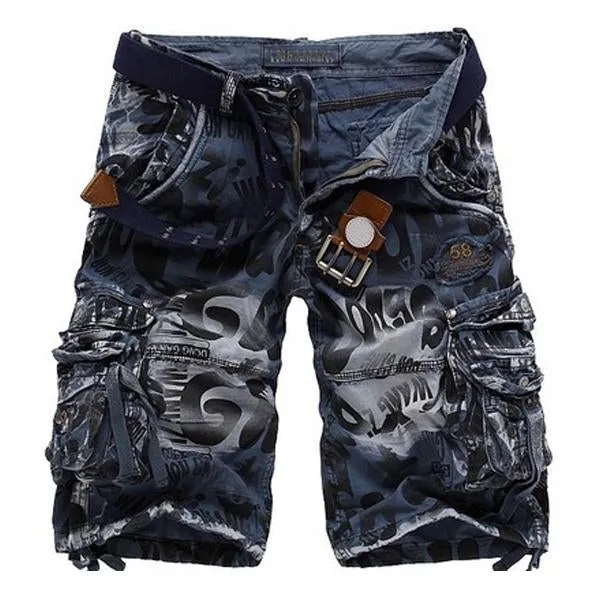Short Cargo Camo Rétro (Sans Ceinture)