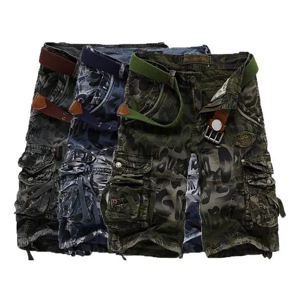 Short Cargo Camo Rétro (Sans Ceinture)
