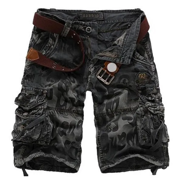 Short Cargo Camo Rétro (Sans Ceinture)