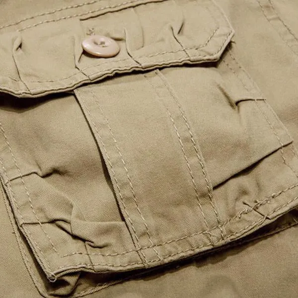 Short Cargo Multi-Poches Rétro Chic (Ceinture Exclue)
