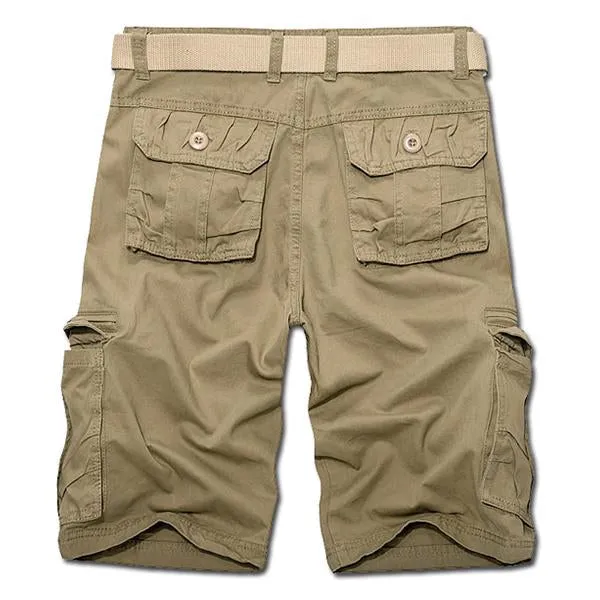 Short Cargo Multi-Poches Rétro Chic (Ceinture Exclue)