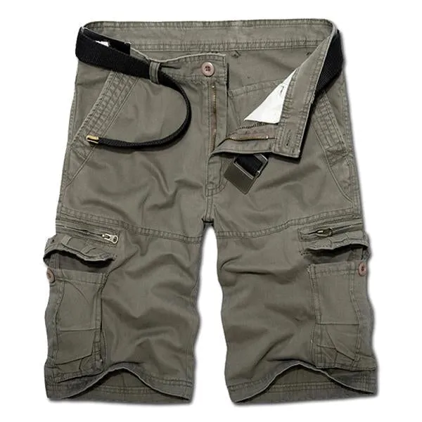 Short Cargo Multi-Poches Rétro Chic (Ceinture Exclue)