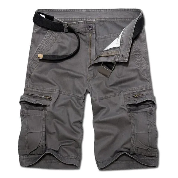 Short Cargo Multi-Poches Rétro Chic (Ceinture Exclue)