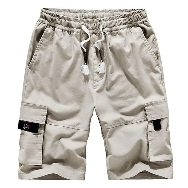 Short cargo vintage en coton ample pour homme