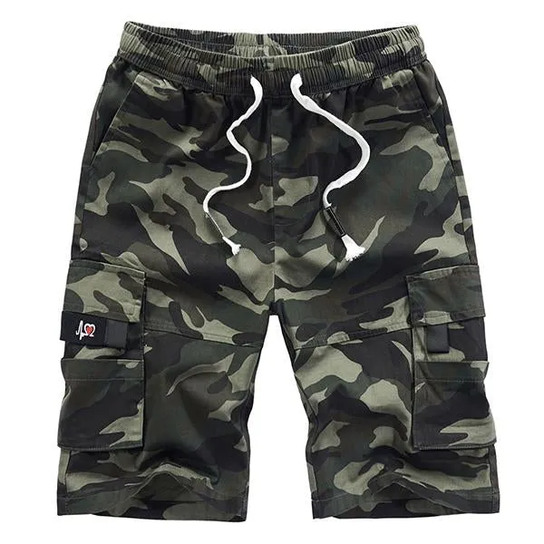 Short cargo vintage en coton ample pour homme