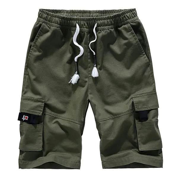 Short cargo vintage en coton ample pour homme