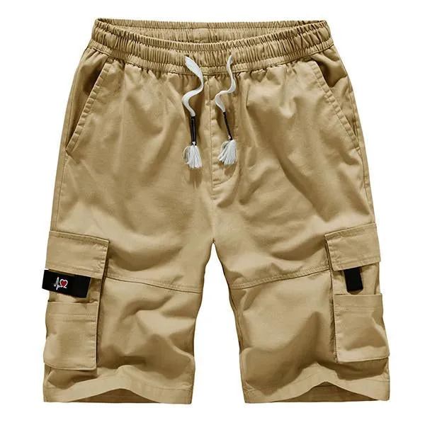 Short cargo vintage en coton ample pour homme