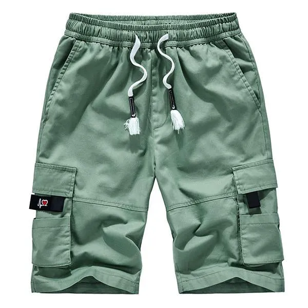 Short cargo vintage en coton ample pour homme