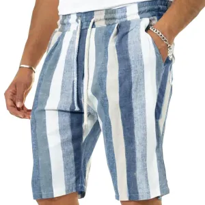 Short de plage rayé à taille ample vintage