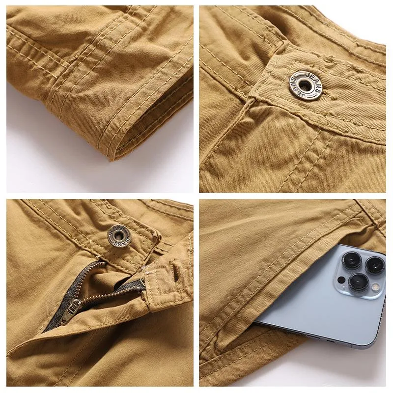 Short en coton vintage uni pour homme