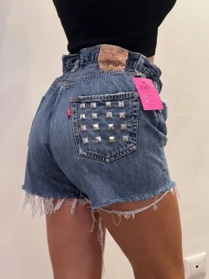 Shorts Levi's Vintage denim a caramella con borchie a piramide