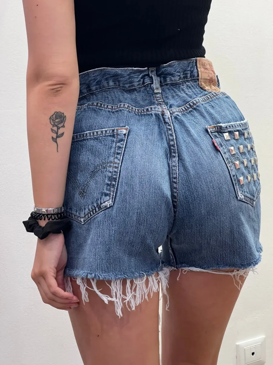Shorts Levi's Vintage denim a caramella con borchie a piramide