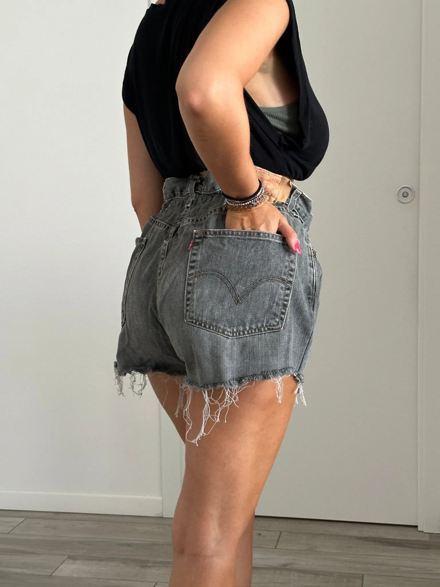 Shorts Levi's Vintage denim sfrangiati a caramella