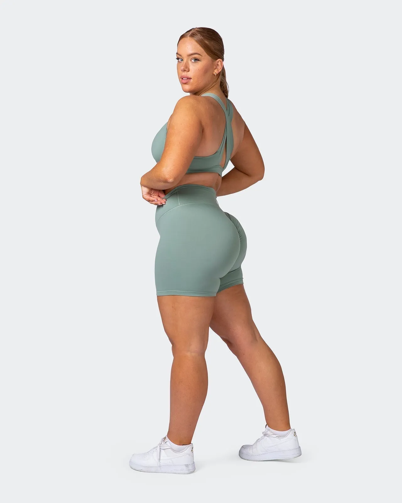 Signature Scrunch Bike Shorts-Cactus