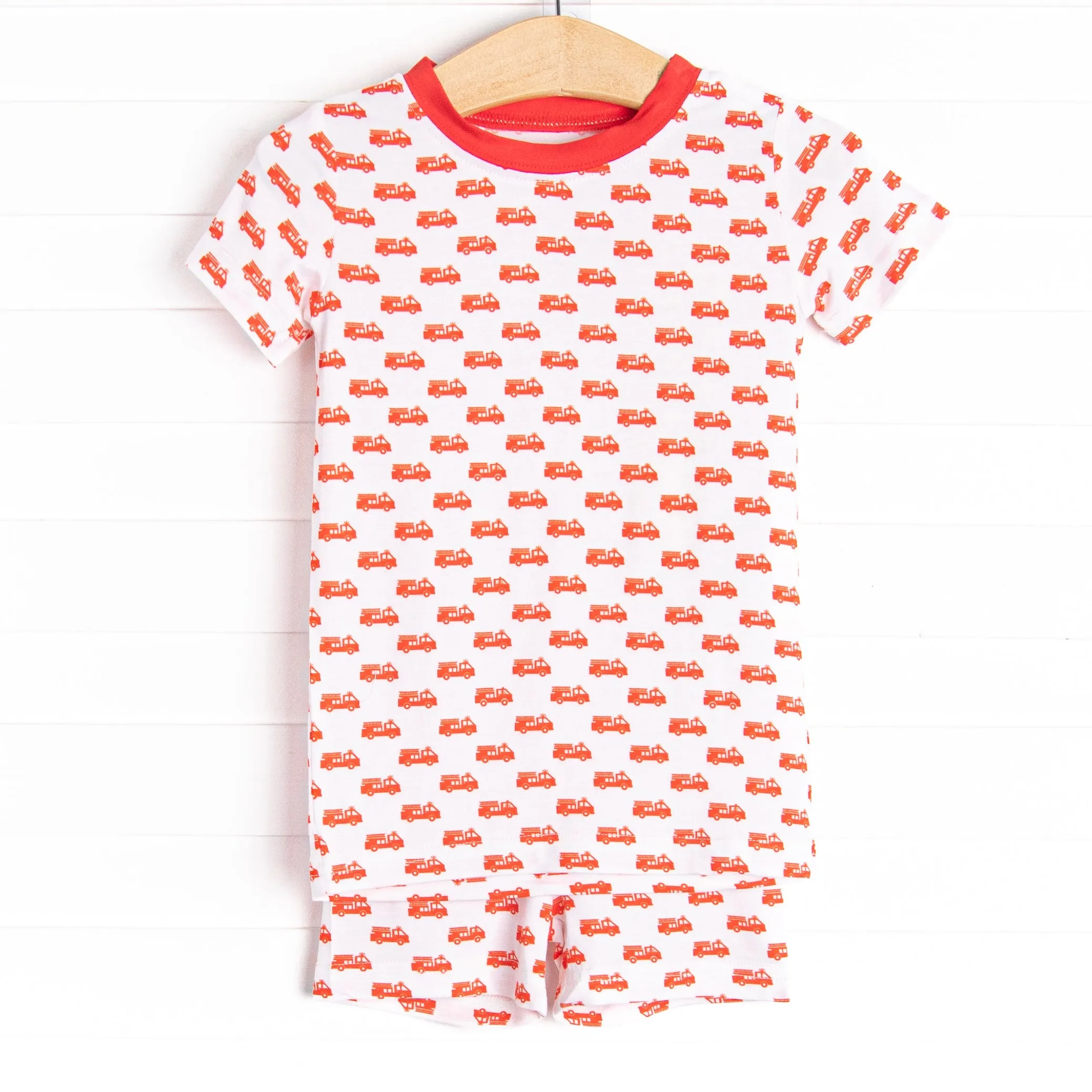 Sleepy Sirens Bamboo Pajama Short Set, Red