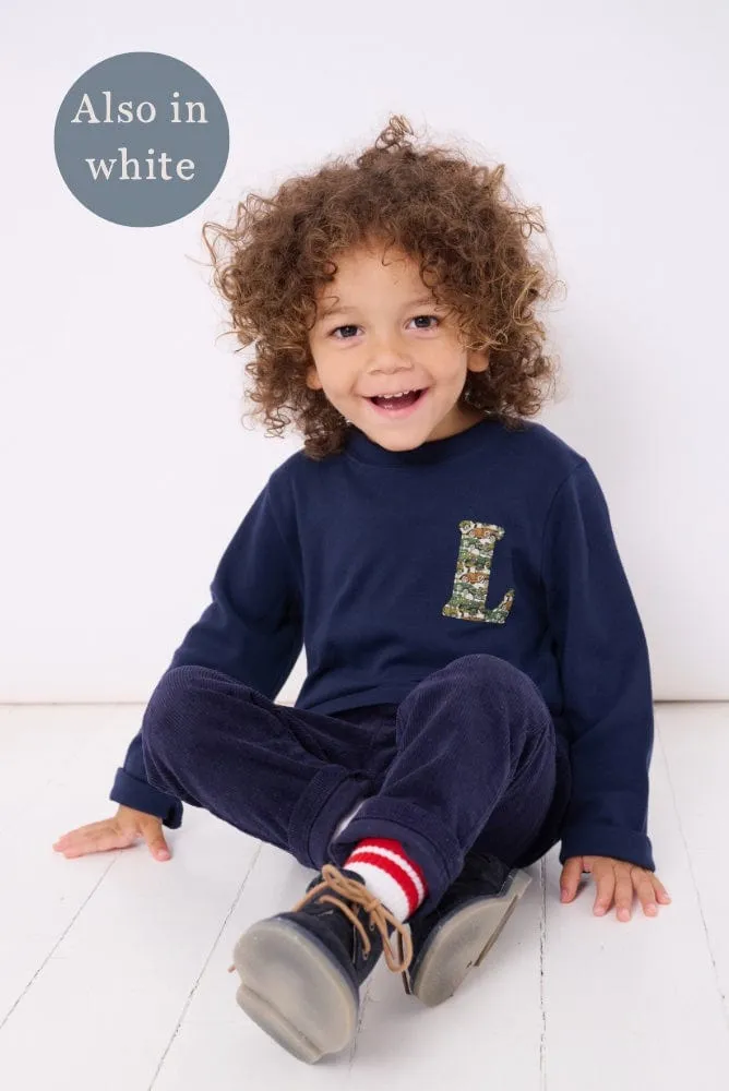 Small Number or Initial Tee in Choice of Liberty Print