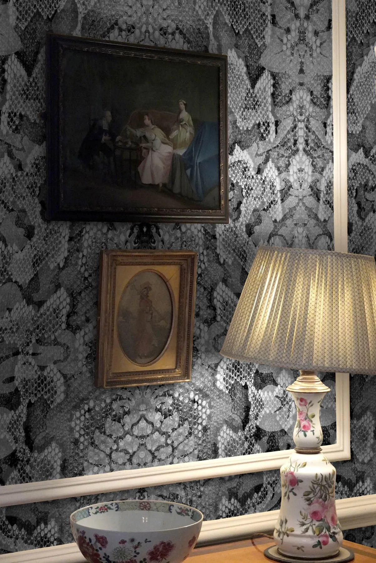 snakeskin damask superwide wallpaper panel