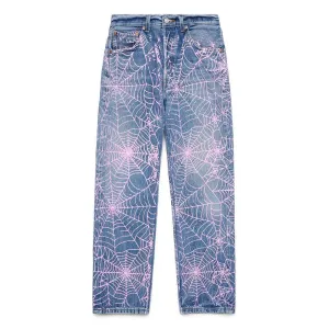 Sp5der AOP Pink Web Vintage 501 Denim Jeans
