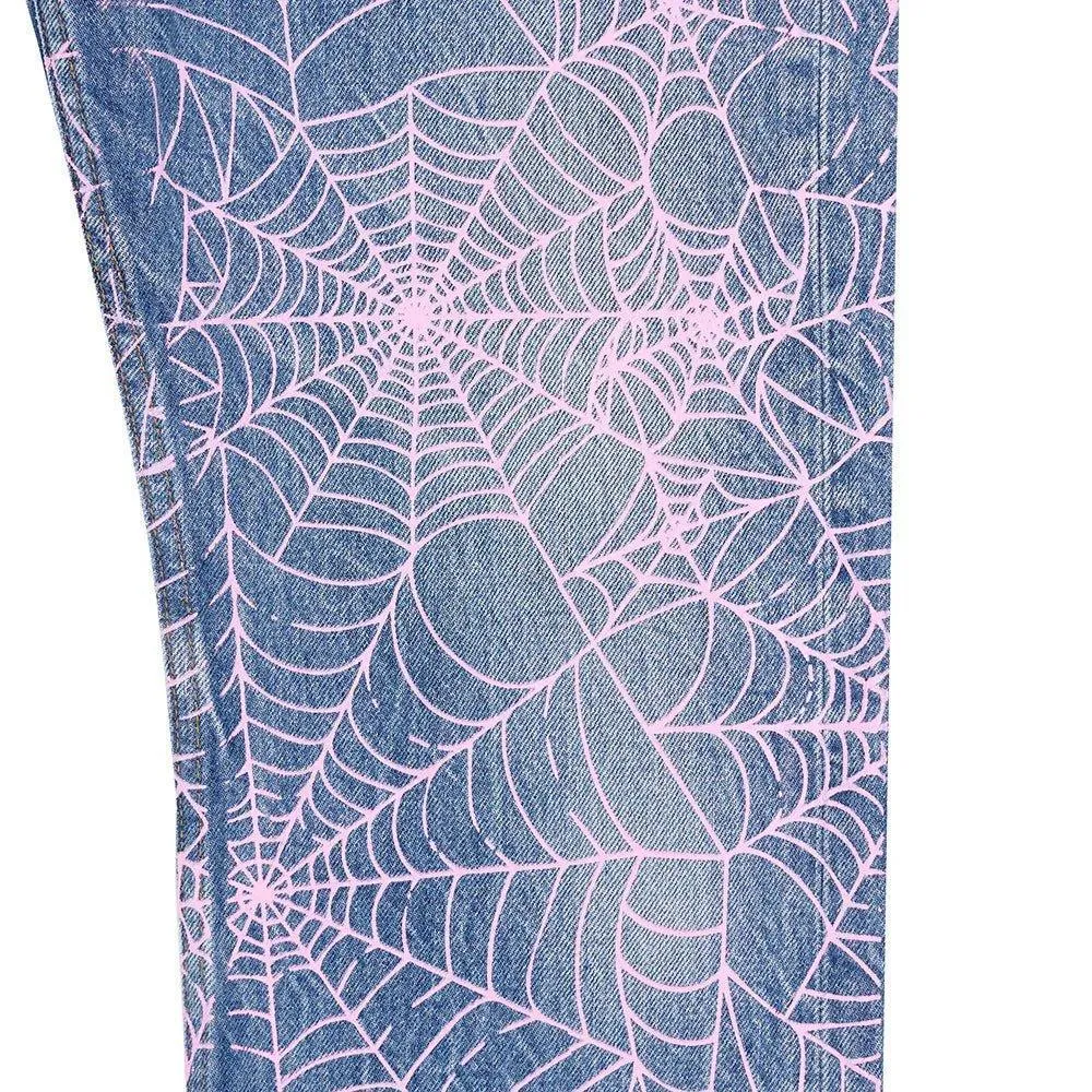 Sp5der AOP Pink Web Vintage 501 Denim Jeans