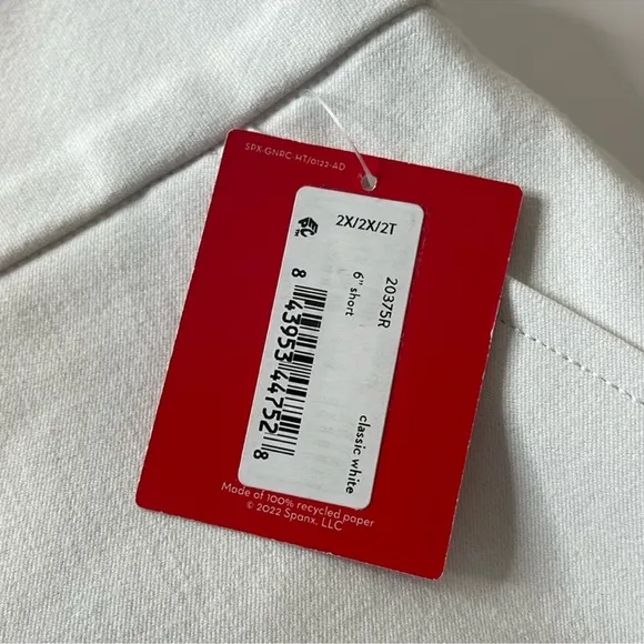 SPANX On-the-Go 6” Shorts with Ultimate Opacity Technology White Shorts 2X