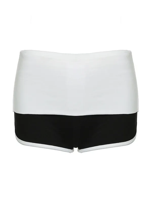 Sportliche Kontrast Shorts mit Niedriger Taille