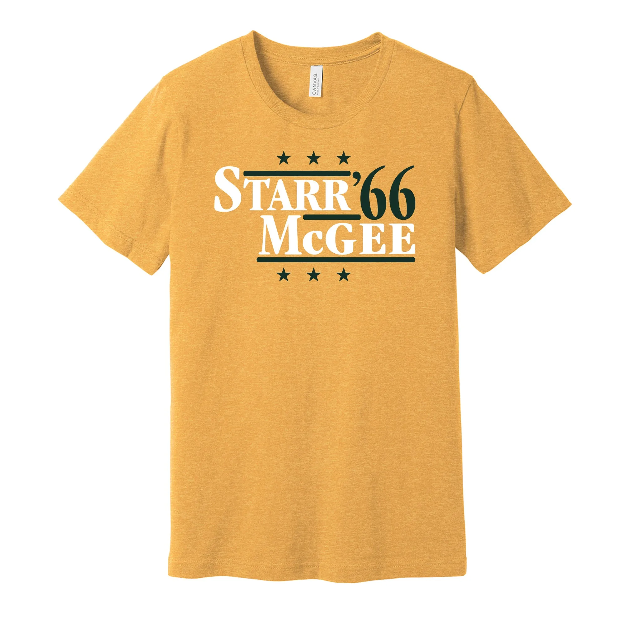 Starr & McGee '66 - Green Bay Football Legends Political Campaign Parody T-Shirt - Hyper Than Hype Shirts