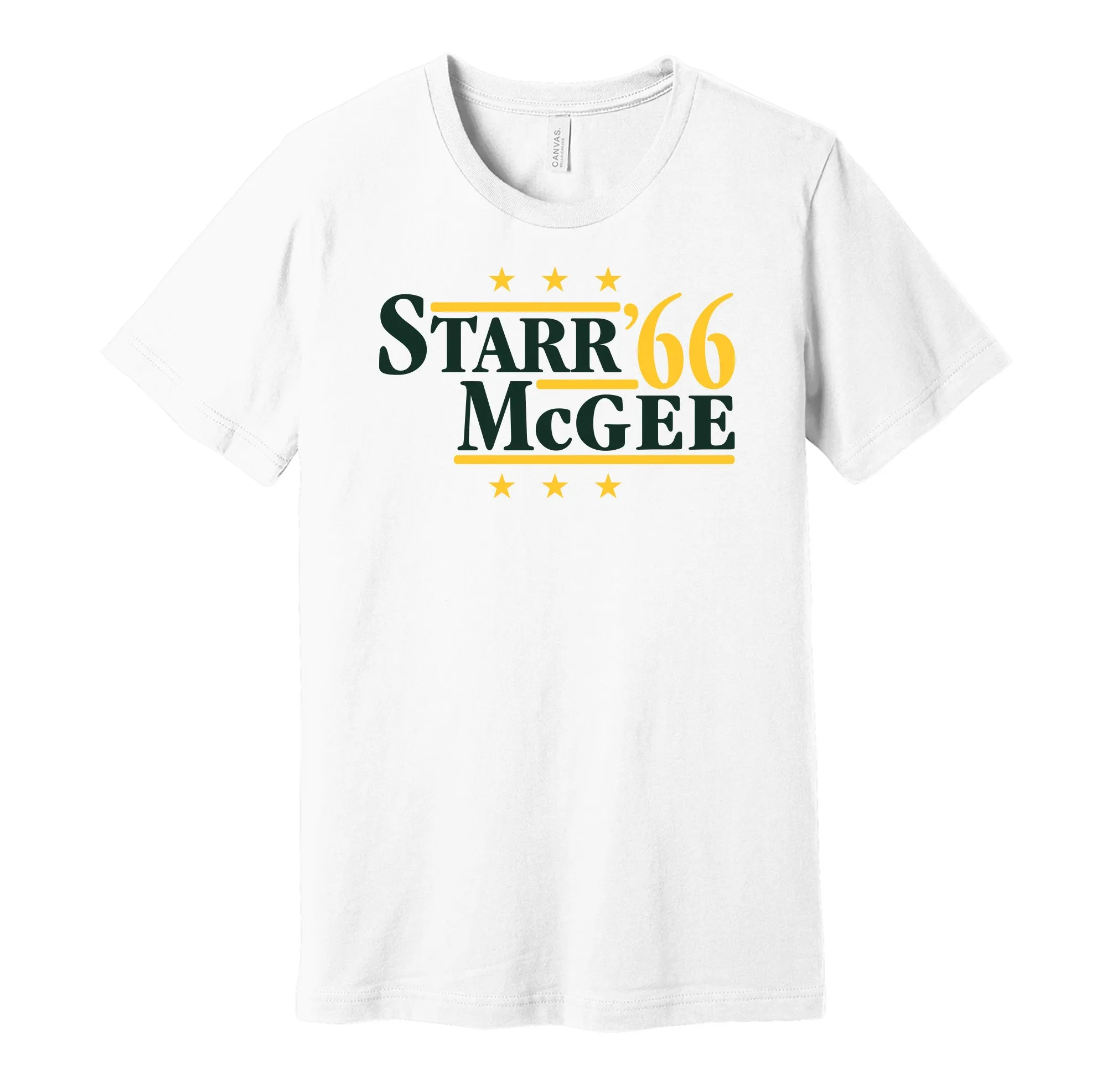 Starr & McGee '66 - Green Bay Football Legends Political Campaign Parody T-Shirt - Hyper Than Hype Shirts