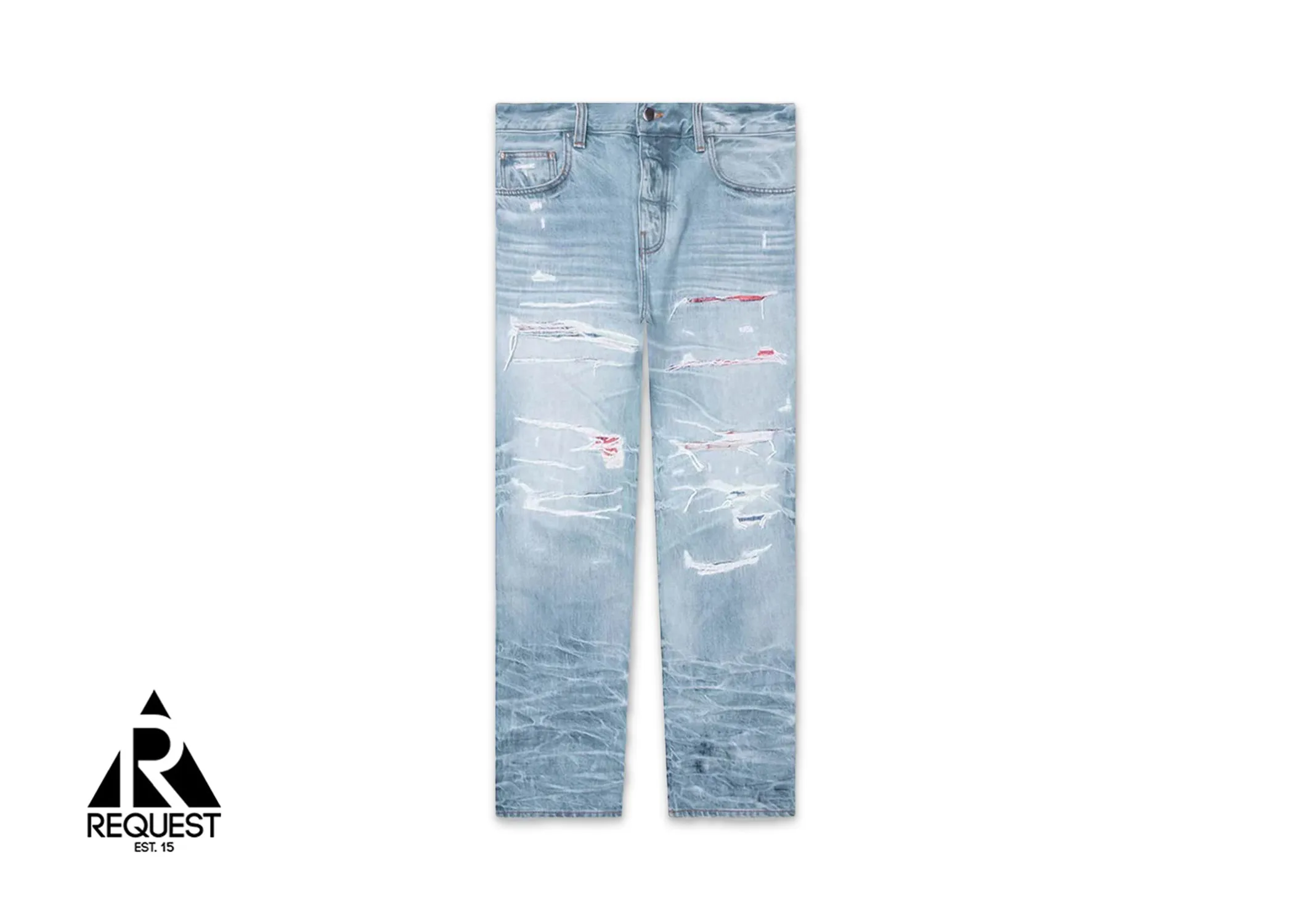 Straight Fit Patch Jean "Faded Indigo"